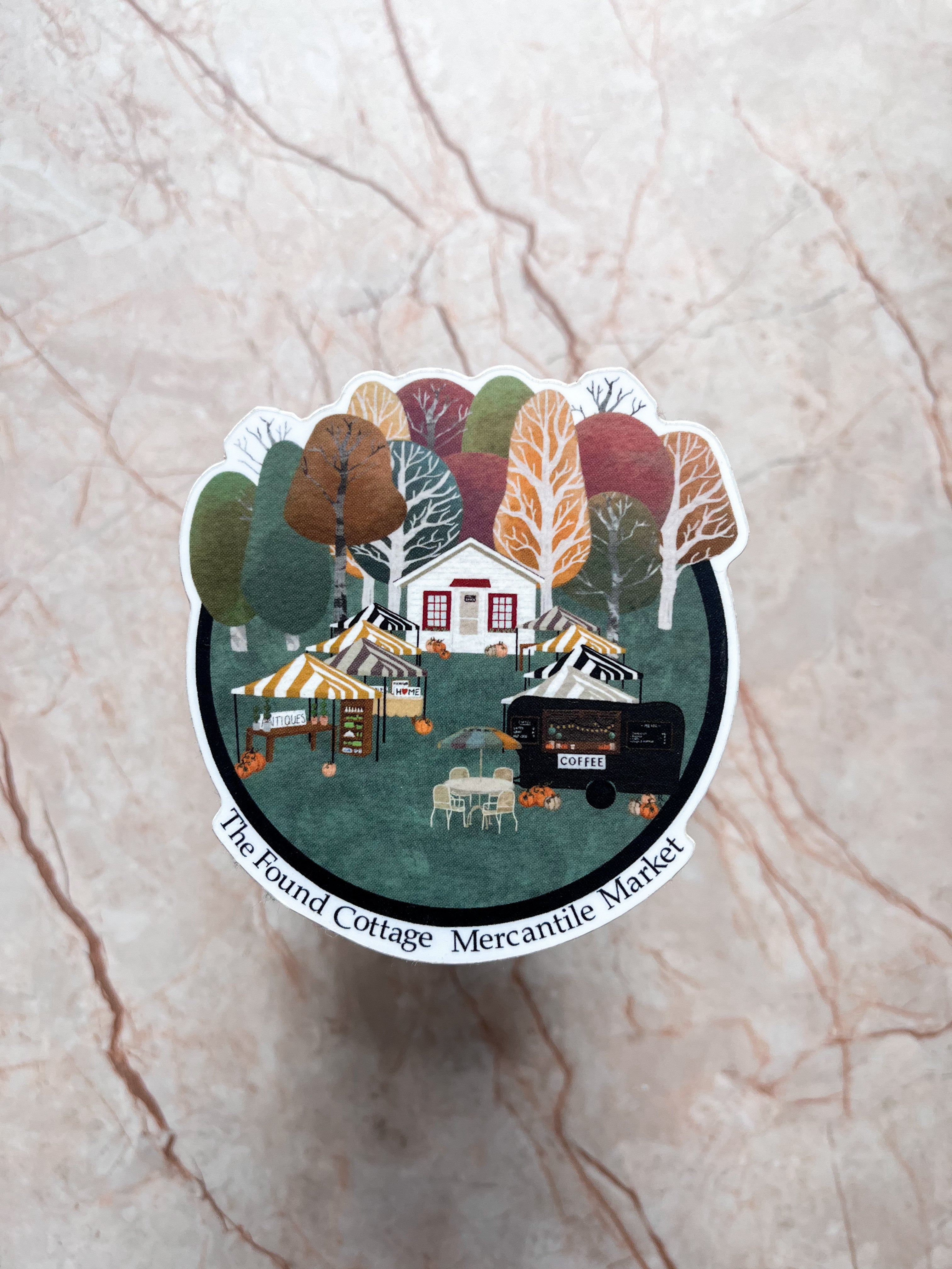 Scenic Found Cottage Mercantile Market Sticker